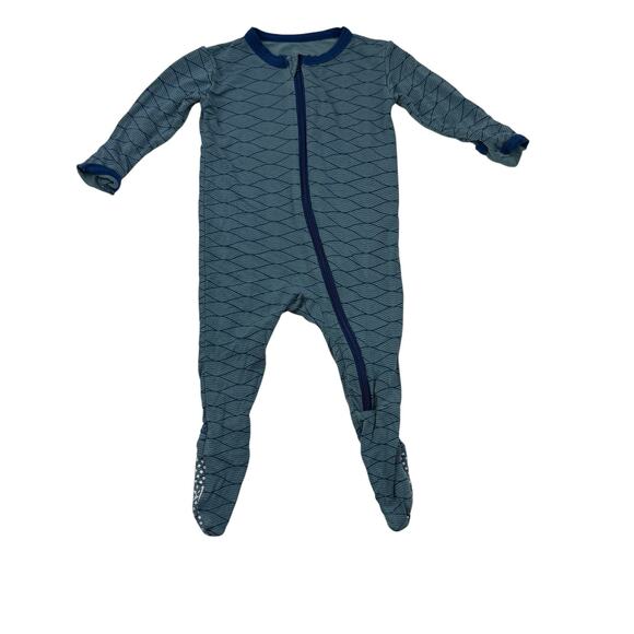 Kickee Pants Other - Kickee Pants Bamboo Blue Zip Footie Pajamas, Size 3/6m